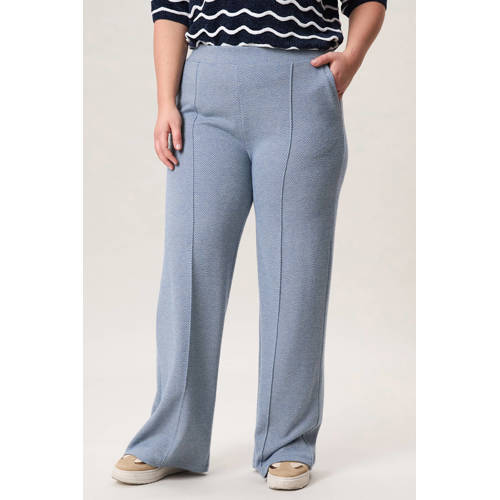 Miss Etam Plus straight regular waist broek blauw afbeelding