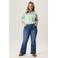 Miss Etam Plus gestreepte blouse groen