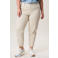 Miss Etam Plus slim high waist gestreepte broek crème