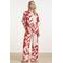 Smashed Lemon regular waist gebloemde casual broek rood
