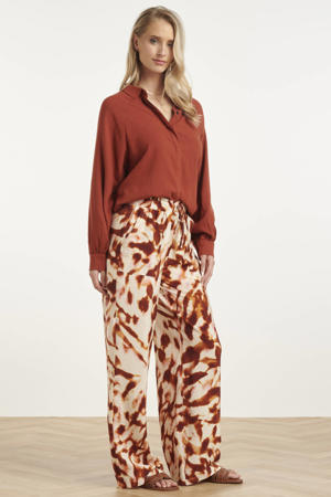 regular waist casual broek roodbruin