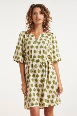 cocktailjurk met lurex groen