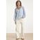 Smashed Lemon zijden gebloemde blouse broderie blauw