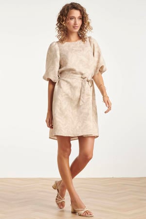 cocktailjurk met lurex beige