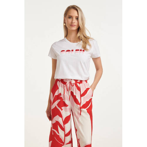 Smashed Lemon T-shirt wit met textuur afbeelding