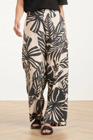 high waist casual broek zwart