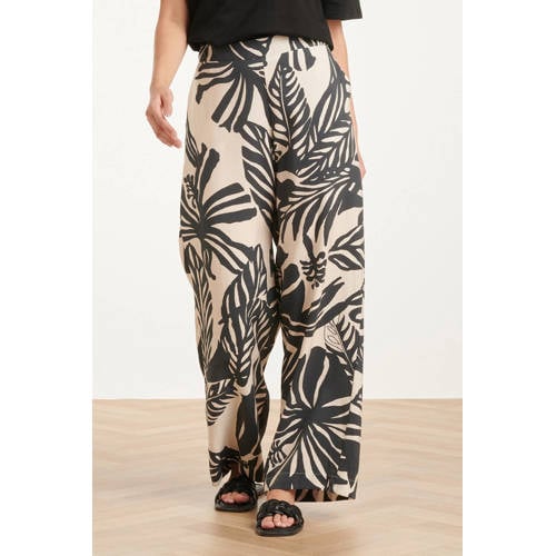 Smashed Lemon high waist casual broek zwart afbeelding