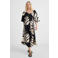 Smashed Lemon blousejurk met ceintuur zwart/wit