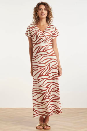 A-lijn jurk met zebraprint oranje