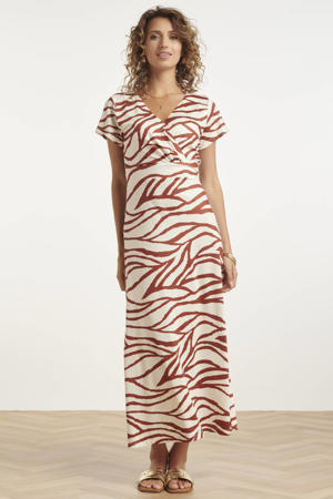 A-lijn jurk met zebraprint oranje