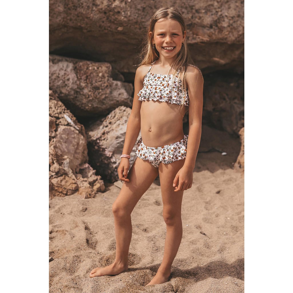 Salted Stories crop bikini met ruches ecru