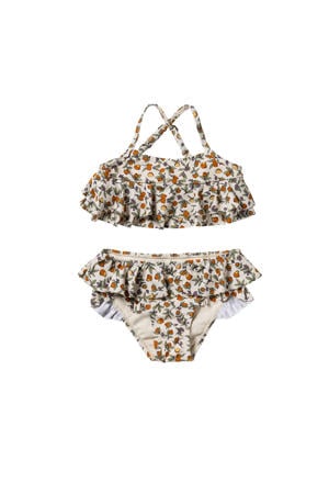 crop bikini met ruches ecru