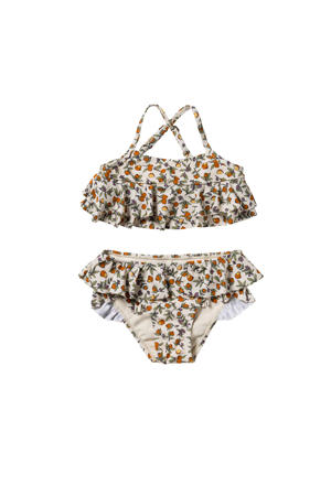 crop bikini met ruches ecru