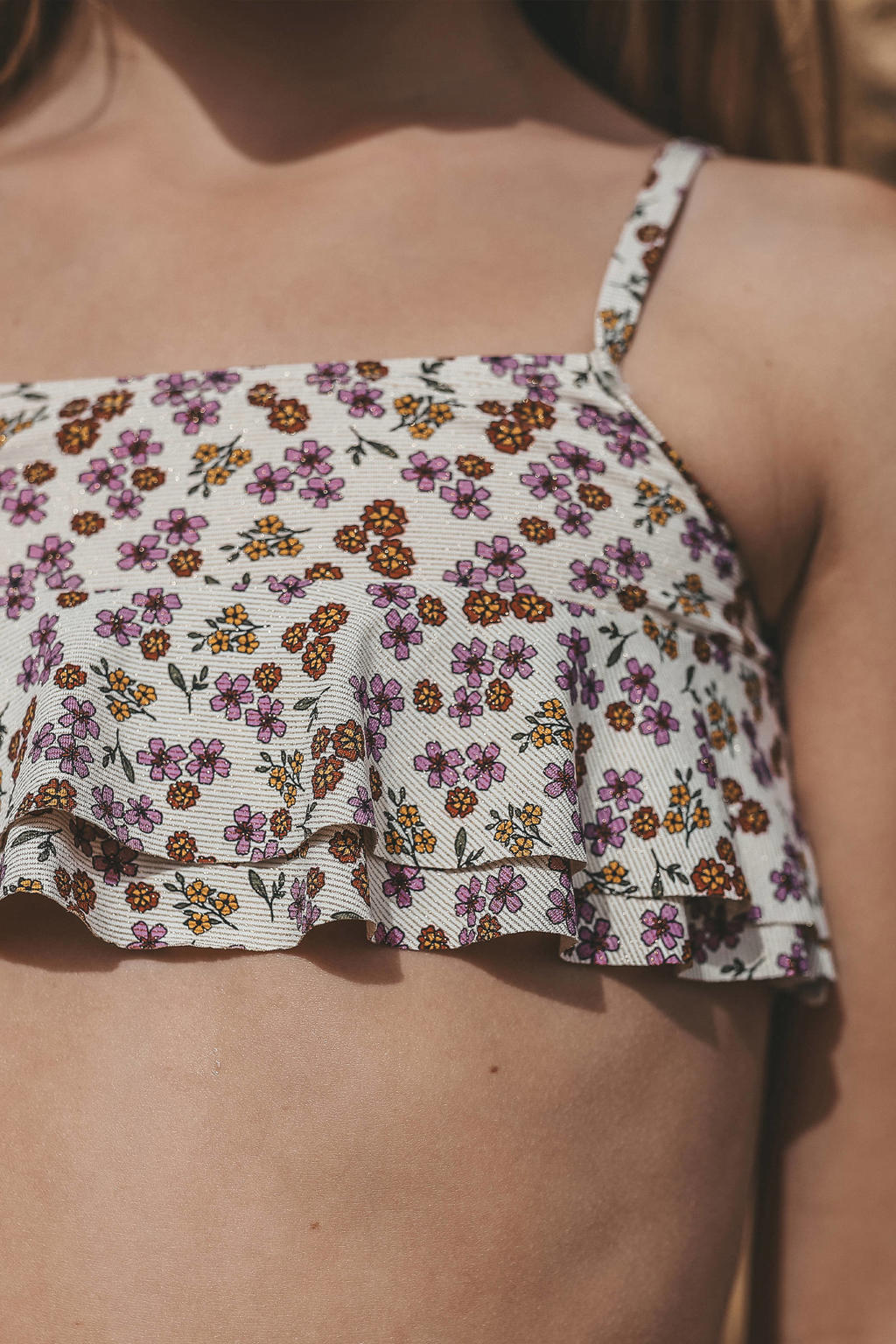 Salted Stories crop bikini met ruches wit