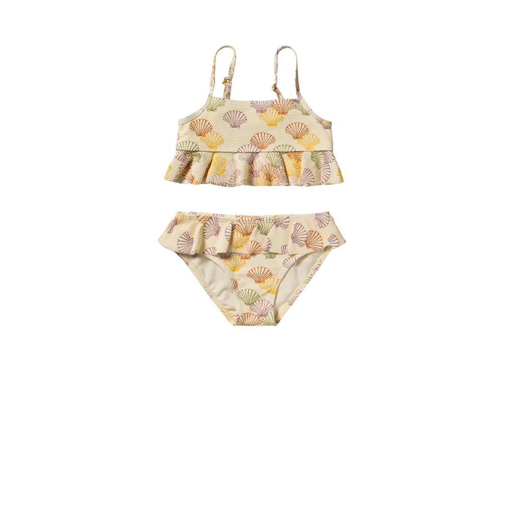 Salted Stories crop bikini met ruches ecru