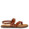 Lazamani Jona leren sandalen met gevlochten cognac