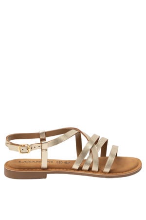 Zuza leren sandalen goud