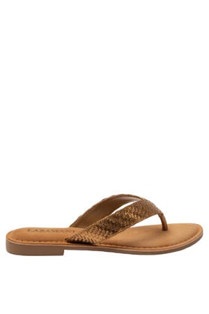 Jule teenslippers met gevlochten koper