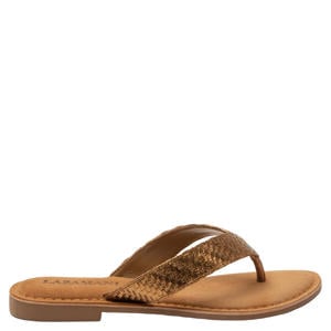 Jule teenslippers met gevlochten koper