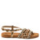 Lazamani Zuza sandalen met panterprint beige/zwart