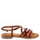 Lazamani Zuza leren sandalen cognac