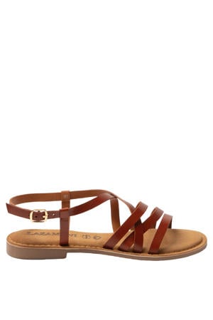 Zuza leren sandalen cognac