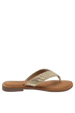 Jule teenslippers goud