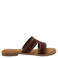 Lazamani Lina suède slippers met studs bruin