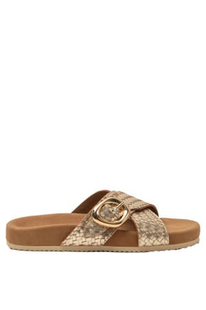 Kaja leren slippers goud