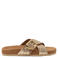 Lazamani Kaja leren slippers goud
