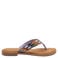 Lazamani Tess leren teenslippers gevlochten lila