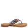 Lazamani Tess leren teenslippers met gevlochten lila