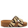 Lazamani Mille slippers met plateauzool en zebraprint beige/zwart