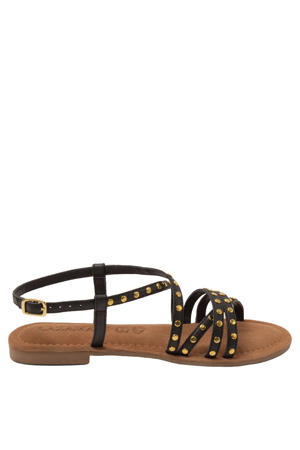 Tova leren sandalen met studs zwart