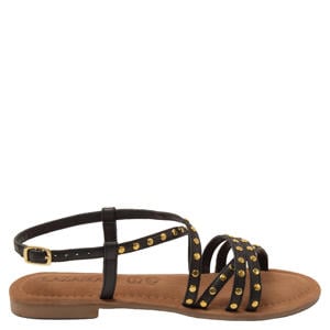 Tova leren sandalen met studs zwart