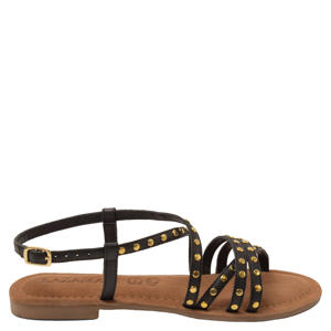 Tova leren sandalen met studs zwart