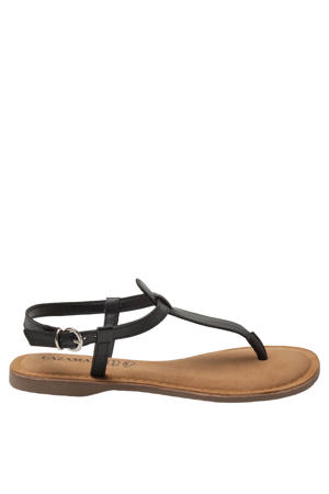 Imme leren sandalen zwart