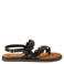 Lazamani Jona leren sandalen met gevlochten zwart