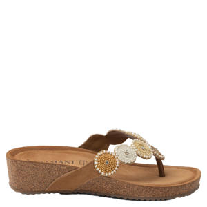 Mare suède slippers met sleehak beige