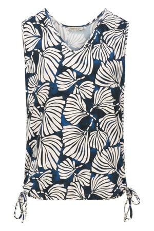 mouwloze top donkerblauw