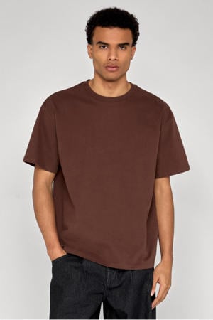 relaxed fit T-shirt - chocoladebruin