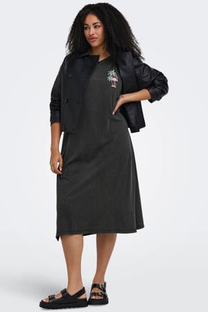 T-shirtjurk met backprint zwart
