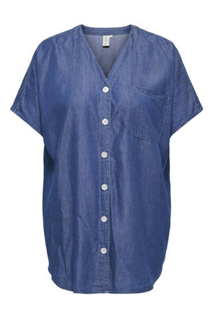 blouse Plus Size - mediumblauw