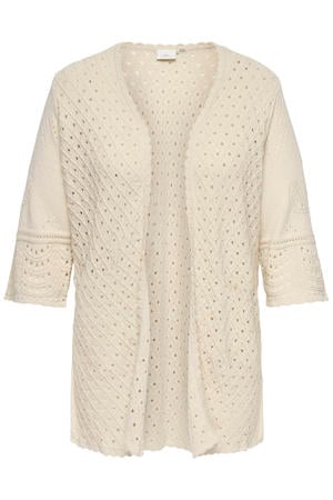 katoenen gebreid vest Plus Size - beige