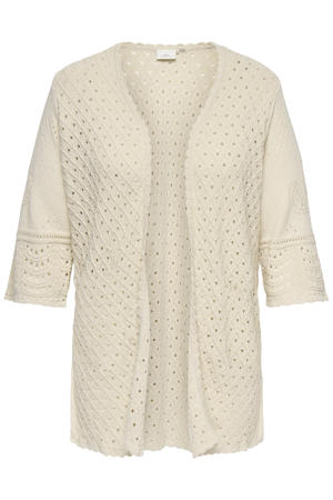 katoenen gebreid vest Plus Size - beige