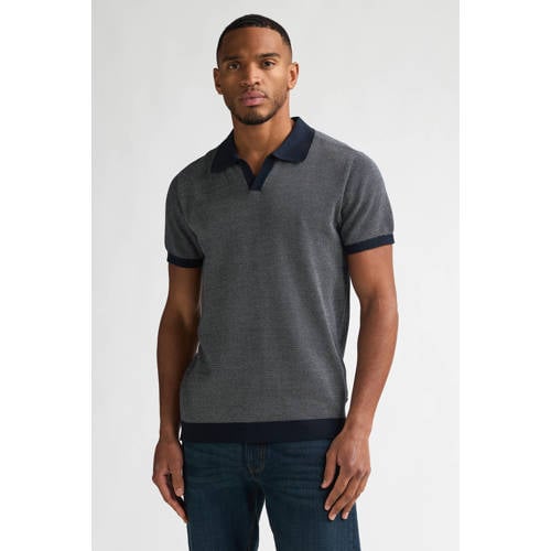 Petrol Industries regular polo donkerblauw gebreid afbeelding