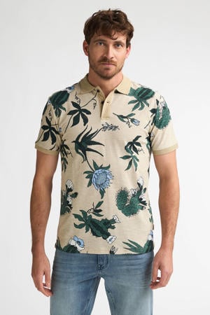regular gebloemde polo beige