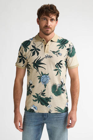 regular gebloemde polo beige