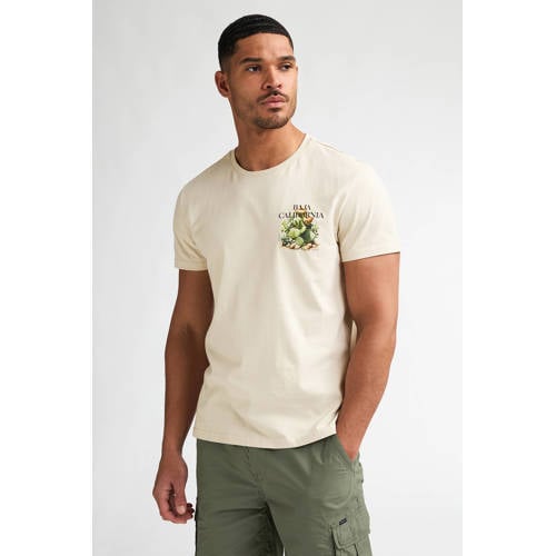 Petrol Industries regular T-shirt met backprint beige afbeelding