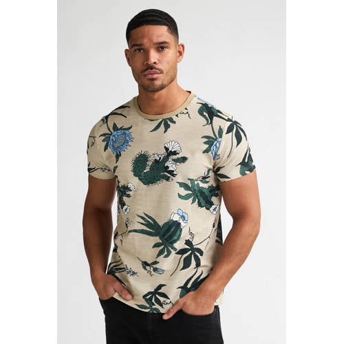 Petrol Industries regular gebloemde T-shirt beige afbeelding